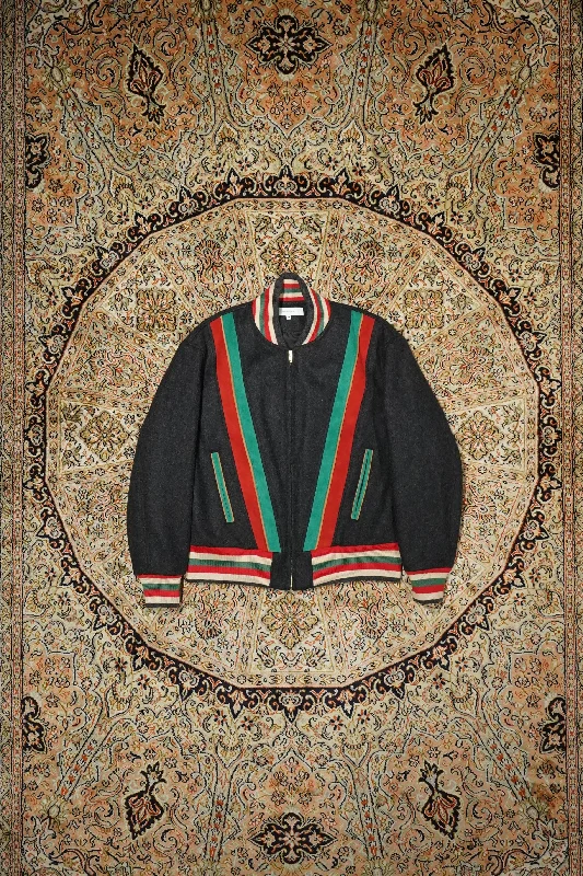 Sasquatchfabrix. STADIUM JACKET "RASTA" (BLACK)