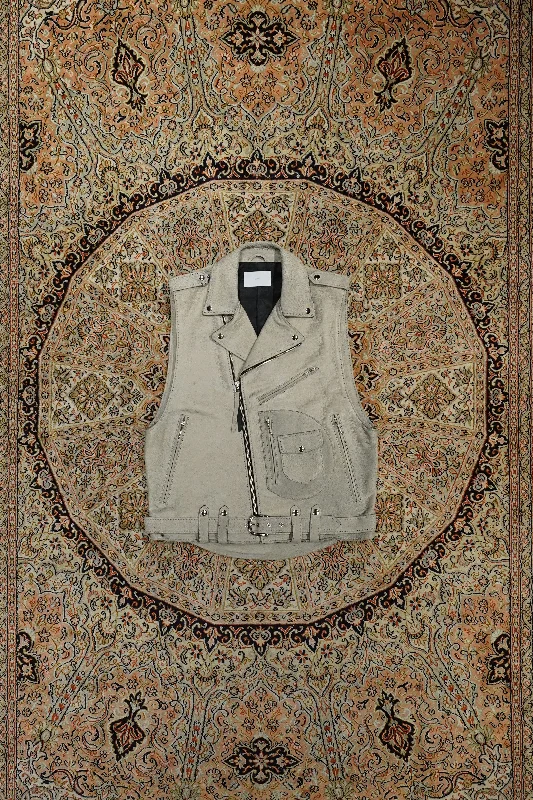 SUGARHILL GILL LEATHER RIDER'S VEST (WHITE GILL)