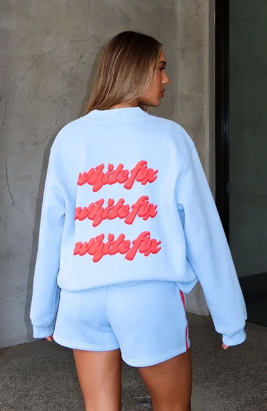 Make You Double Take Oversized Sweater Baby Blue