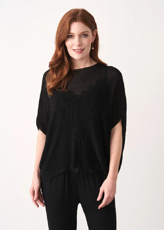 COSIMA SPARKLE SLEEVELESS SWEATER - BLACK