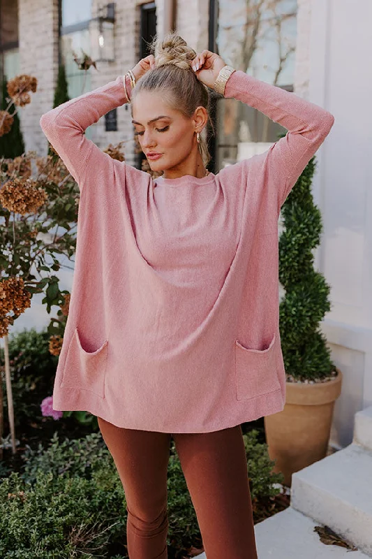 Always Cozy Sweater Top in Pink