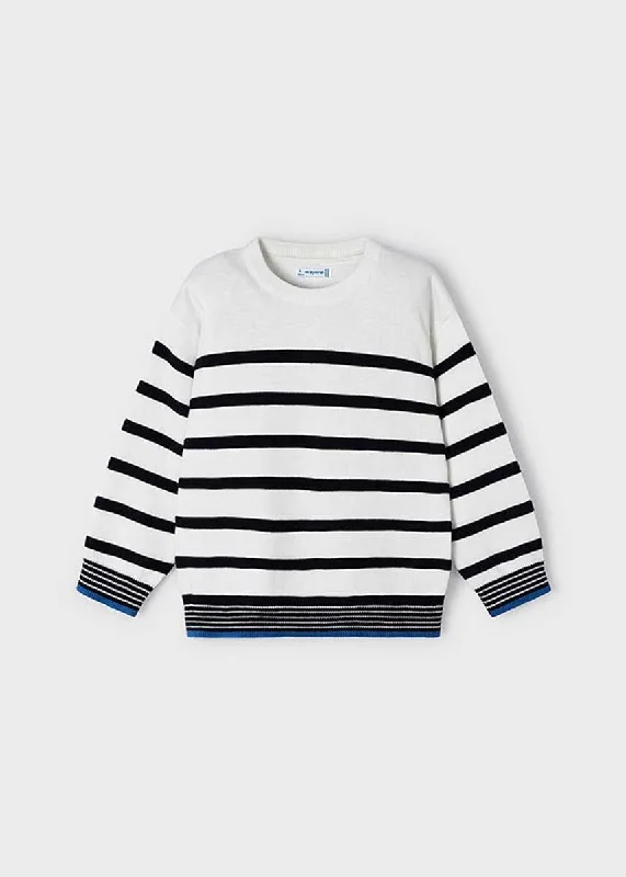 Max Boys Striped Sweater - Navy