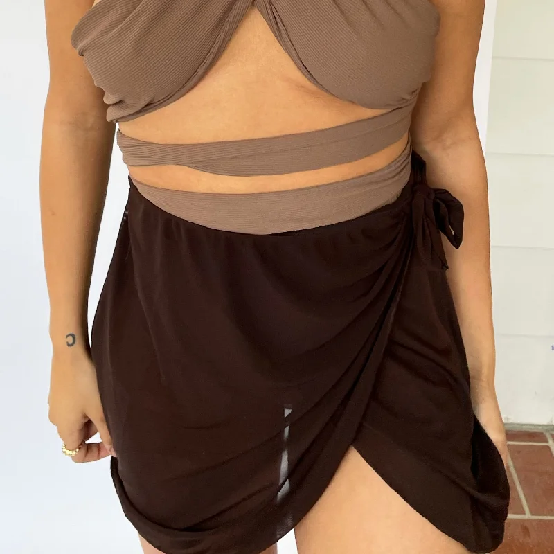 Espresso Wrap Skirt