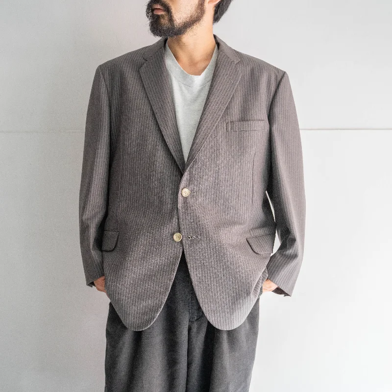 around 1970s Japan vintage gray striped wool tailored jacket