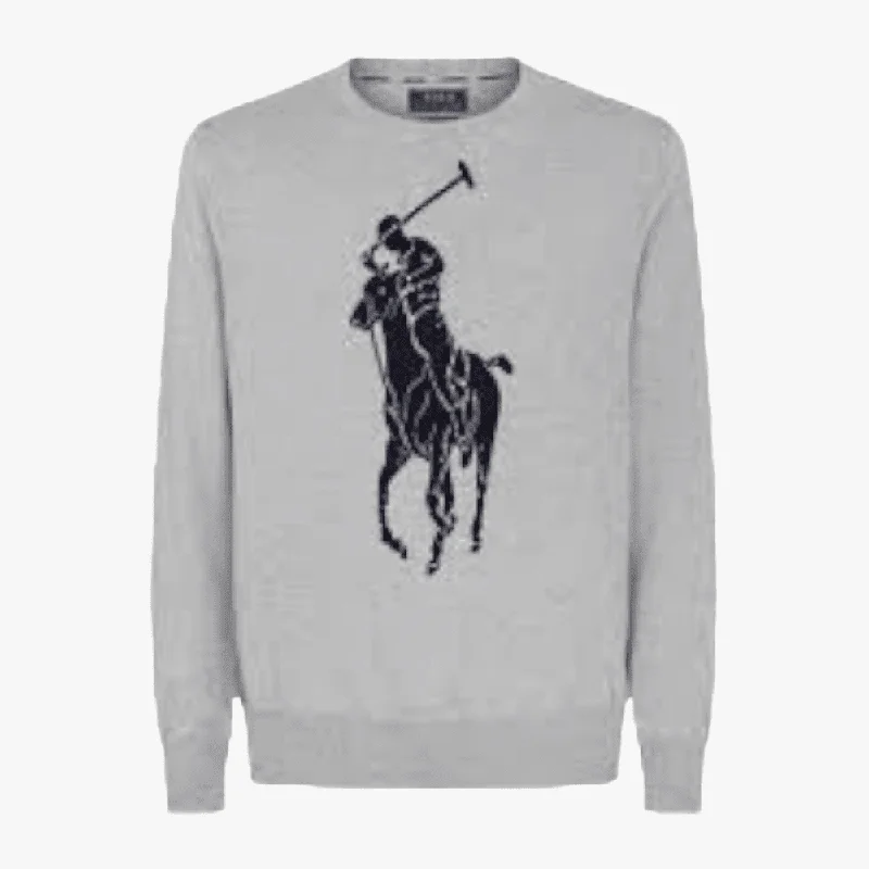 Polo Large Pony Sweater Grey Melange