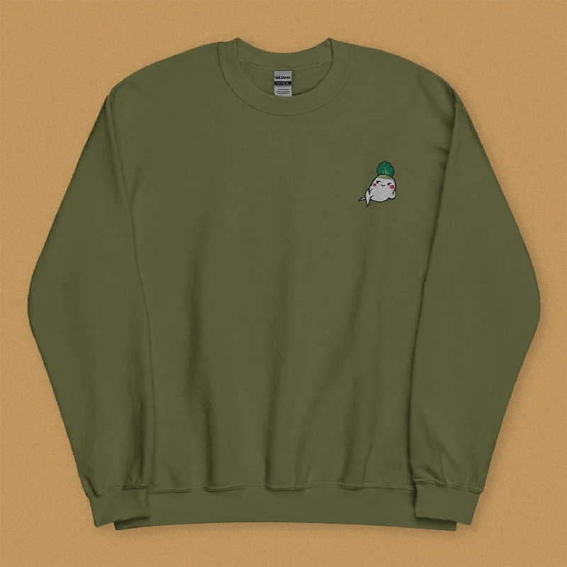 Seductive Daikon Radish Embroidered Sweatshirt