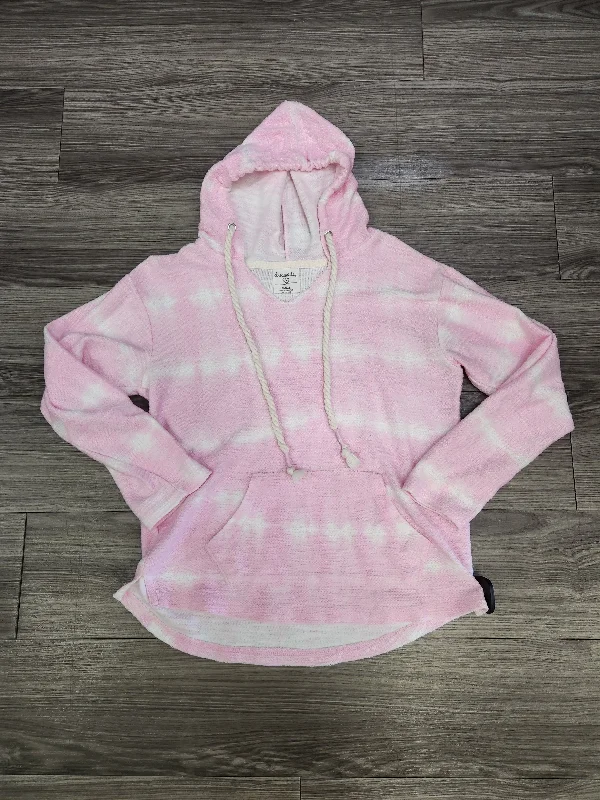 Pink & White Sweatshirt Hoodie Clothes Mentor, Size S