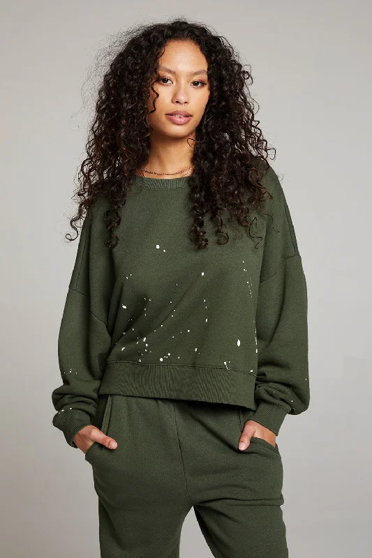 Ombre Forest Night Splatter Paint Pullover