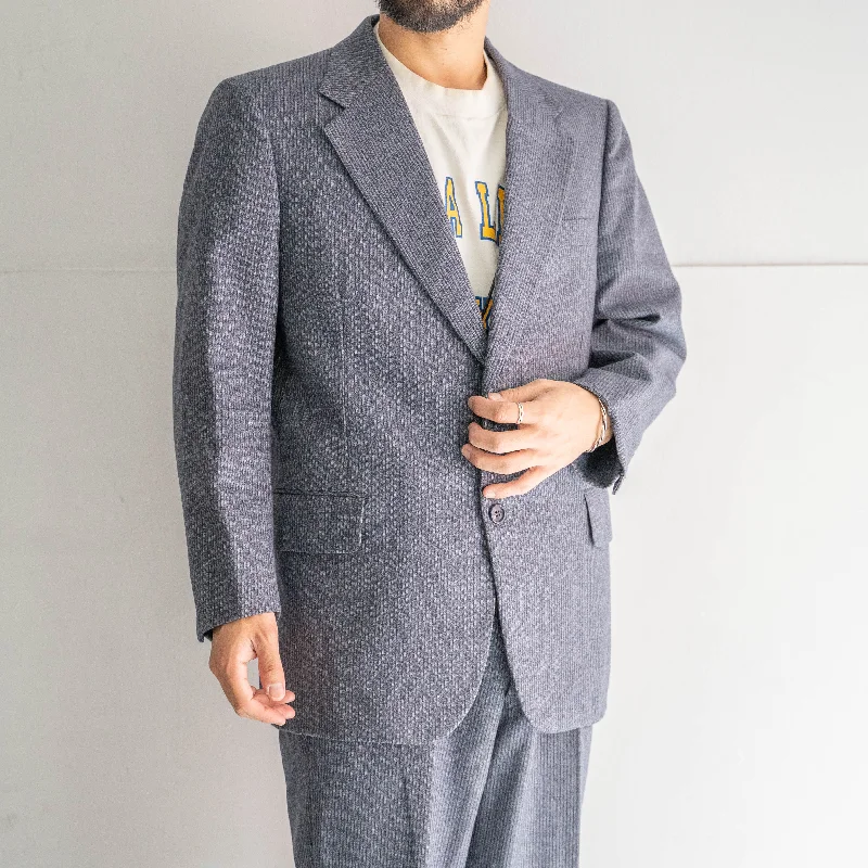 around 1980s Japan vintage gray color wool stripe tailored jacket