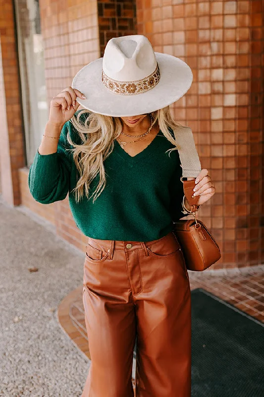 Cosmos and City Lights Sweater Top in Hunter Green