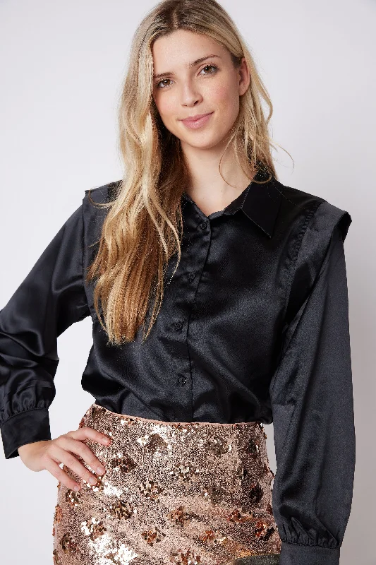 Jenna Shoulder Detail Button Down Blouse