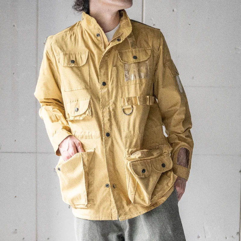 1980-90s Italy? mustard color rayon detachable fishing jacket