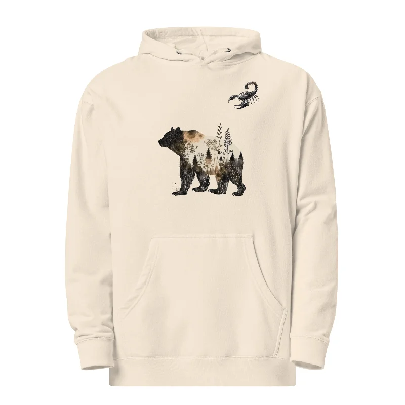 Wildlife Bear and Scorpion Men Premium Midweight Hoodie