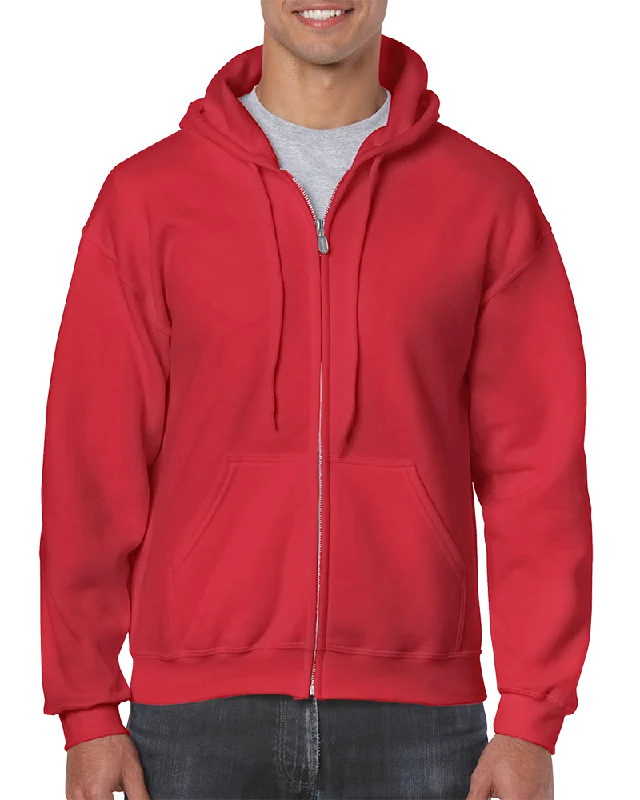 Poly-Cotton Zip-Up Hoodies | Gildan 18600 | Small Embroidery (4"x4")