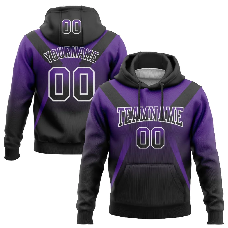 Custom Stitched Purple Black-White Fade Fashion Arrow Sports Pullover Sweatshirt Hoodie