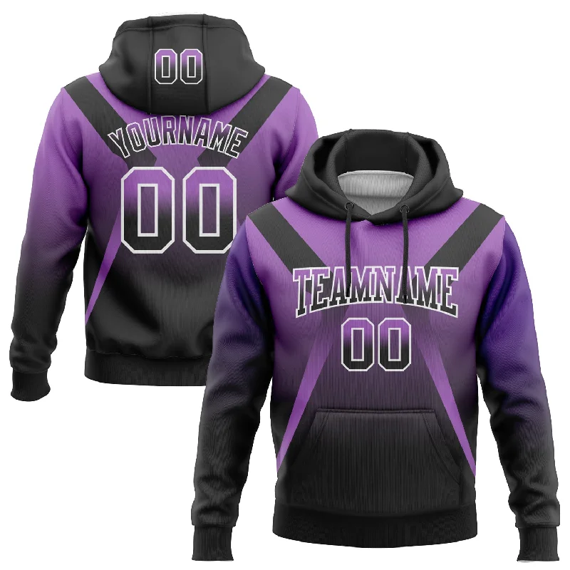 Custom Stitched Medium Purple Black-White Fade Fashion Arrow Sports Pullover Sweatshirt Hoodie