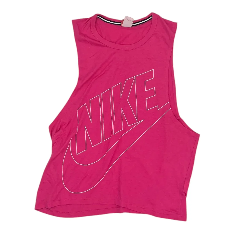 Athletic Tank Top By Nike In Pink, Size:M