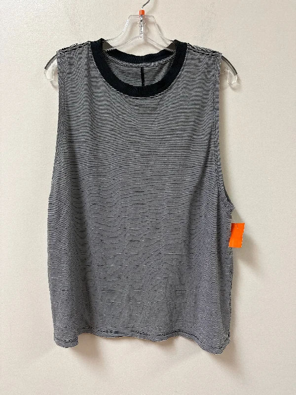 Athletic Tank Top By Lululemon In Black & White, Size: M