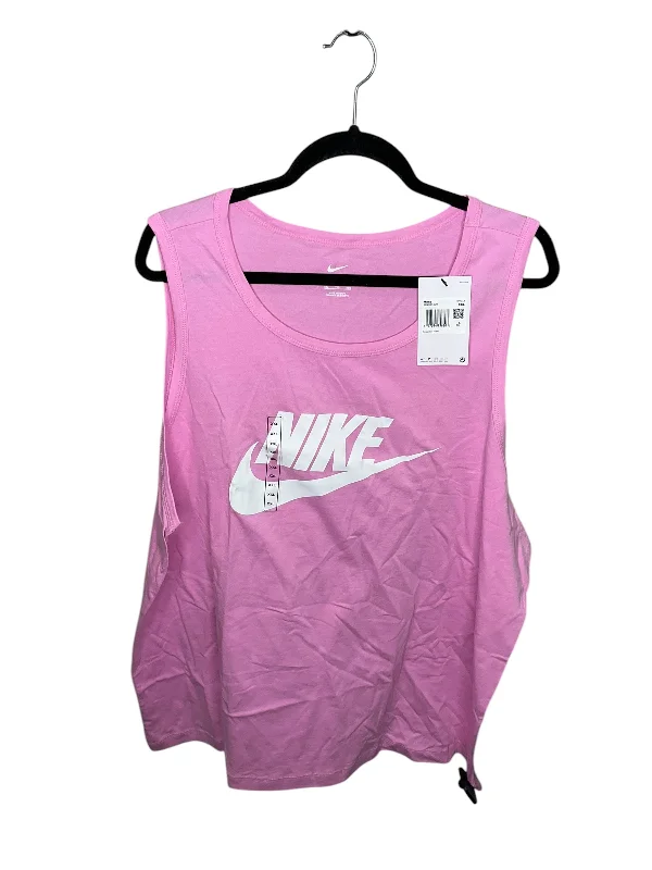 Athletic Tank Top By Nike Apparel In Pink, Size: 1x