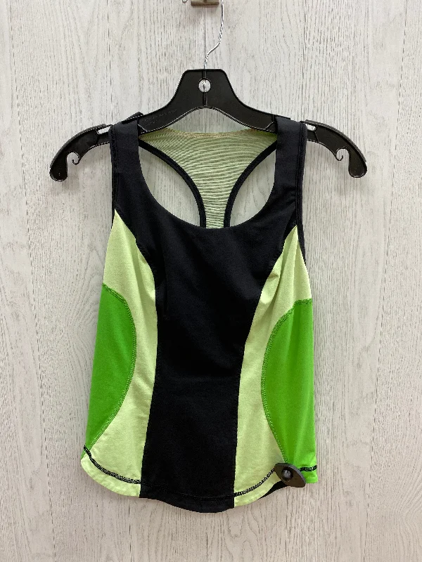 Athletic Tank Top By Lululemon In Black & Green, Size: 6