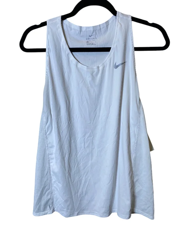 Athletic Tank Top By Nike In White, Size: M