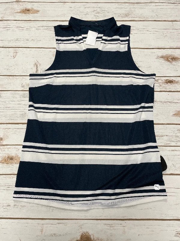 Athletic Tank Top By Puma In Striped Pattern, Size: S