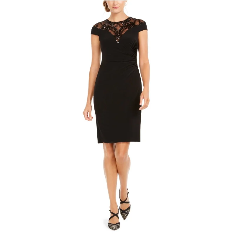 Adrianna Papell Womens Sequin Jersey Dress