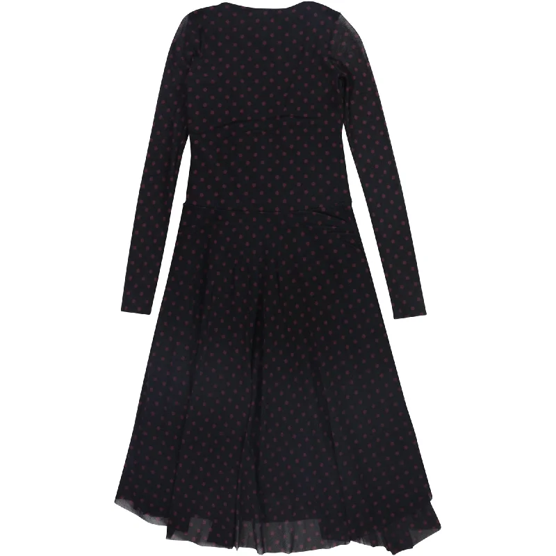 Fuzzi Womens Polka Dot Wrap Dress, Black, Small