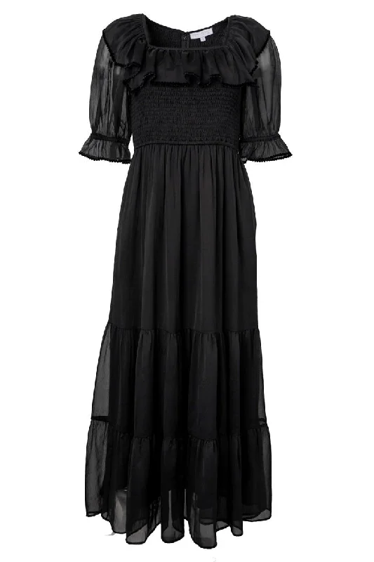 Gracie Dress in Black Chiffon - FINAL SALE