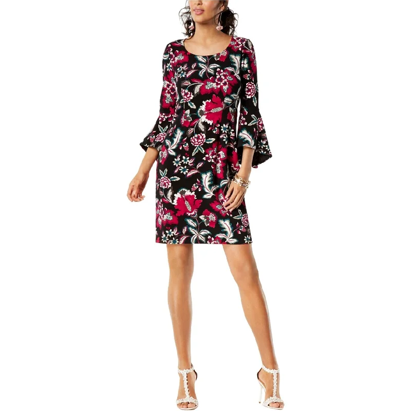 I-N-C Womens Bell Sleeve A-line Dress, Multicoloured, Small