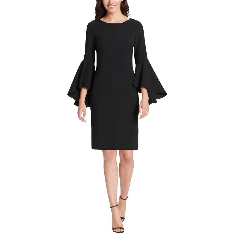 Jessica Howard Womens Flutter Sleeve Sheath Dress, Black, 8