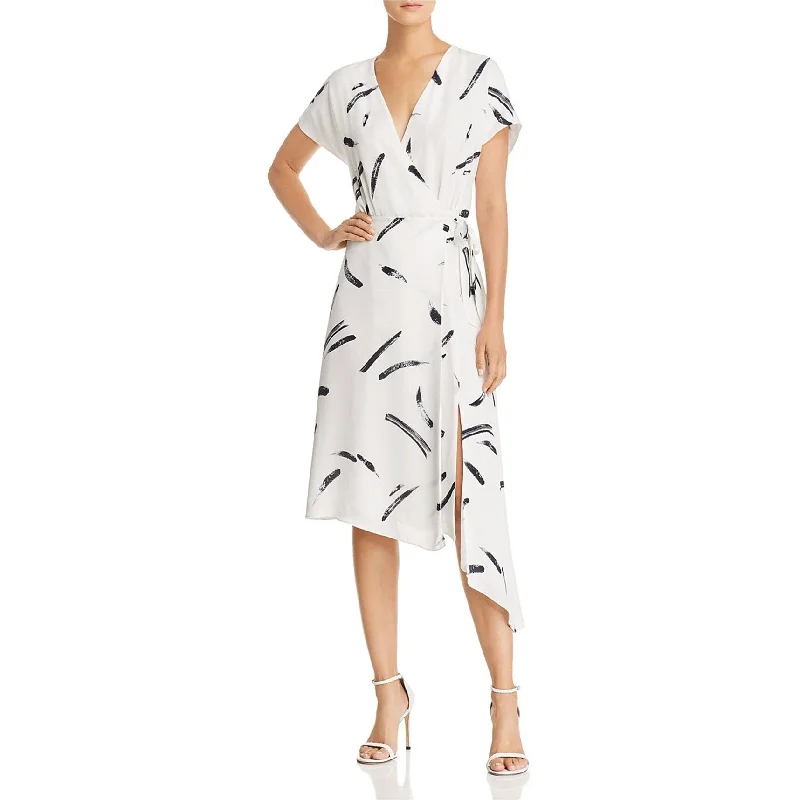 Joie Womens Bethwyn Wrap Dress, White, X-Small