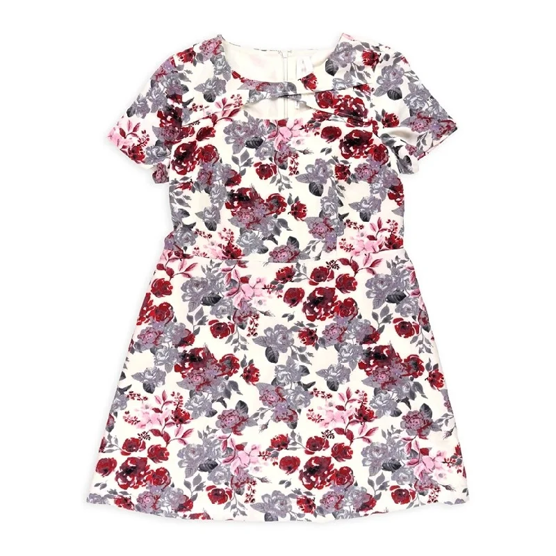 Kensie Womens Floral A-line Dress, Multicoloured, X-Large