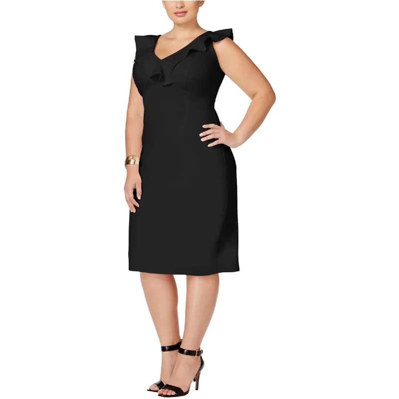 Love Squared Womens Ruffled Sheath Dress