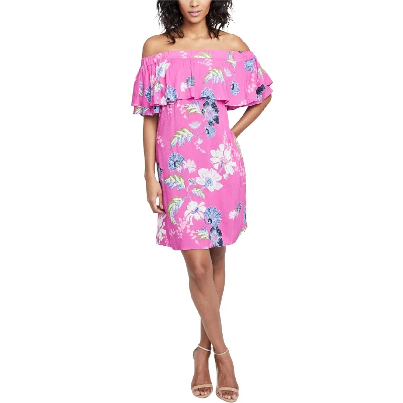 Rachel Roy Womens Floral Off-Shoulder Dress