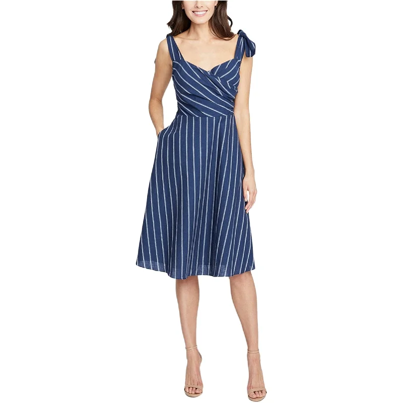 Rachel Roy Womens Striped Linen A-Line Dress