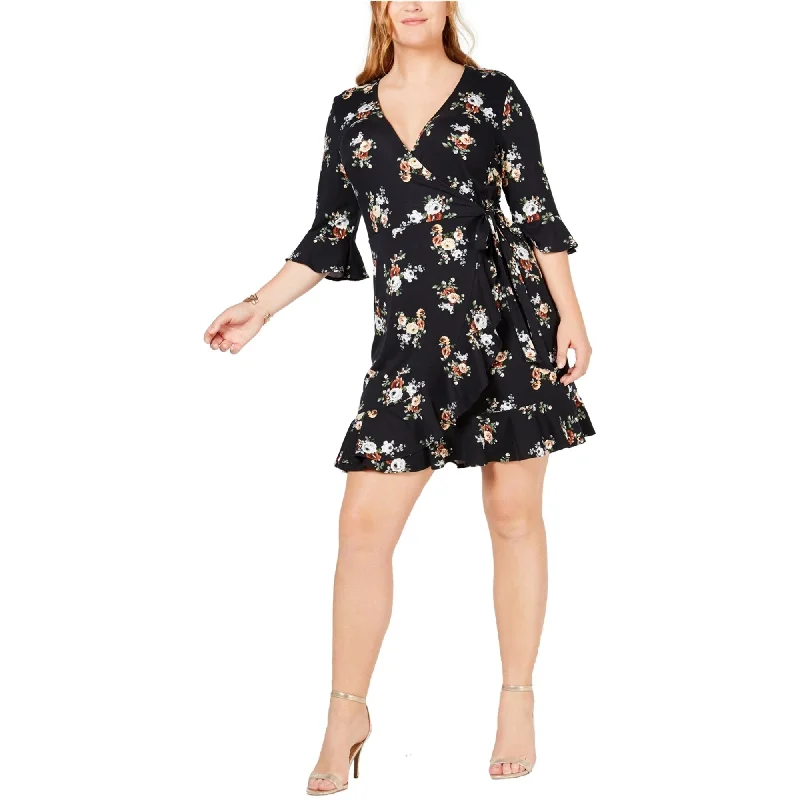 Soprano Womens Floral Wrap Dress