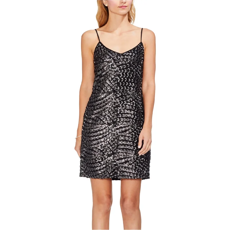 Vince Camuto Womens Metallic Sequin Slip Dress