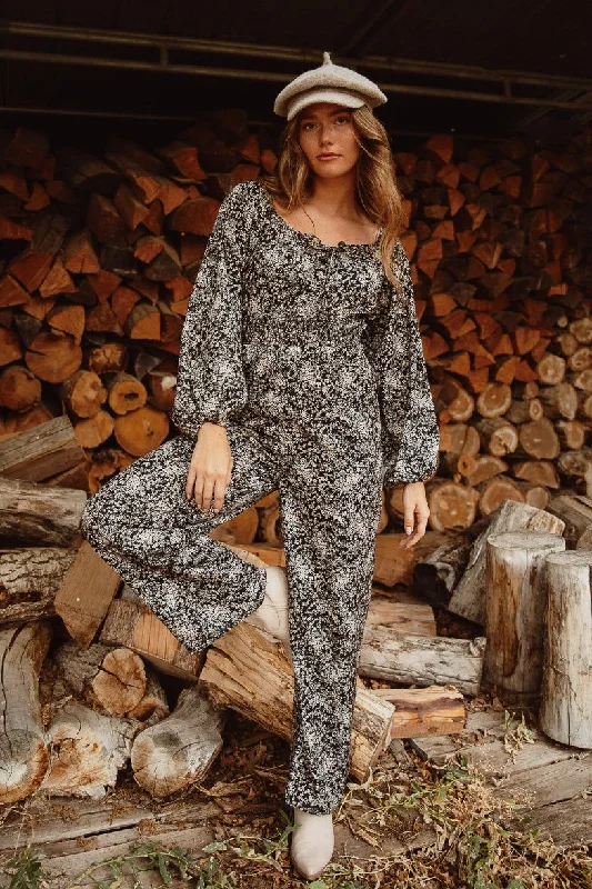 Willow Jumpsuit in Black Floral - FINAL SALE