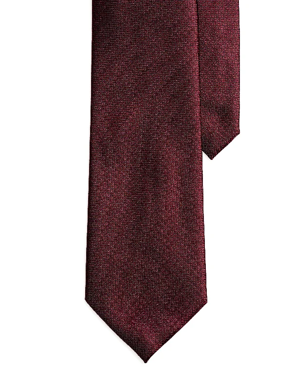 Geometric Tie - Burgundy with Mini Double Weave