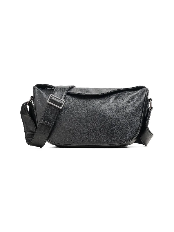 Leone Crossbody Bag - Black Leather