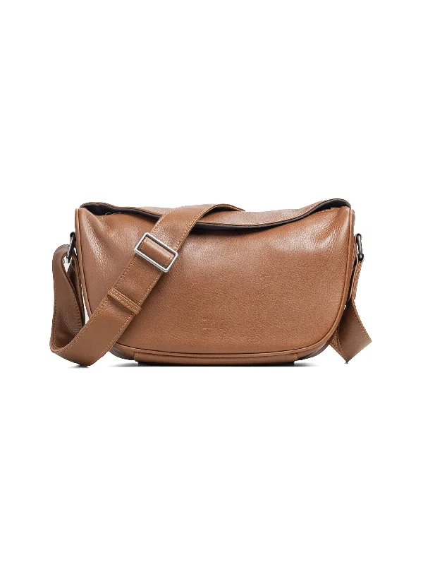 Leone Crossbody Bag - Brown Pebble Grain Leather