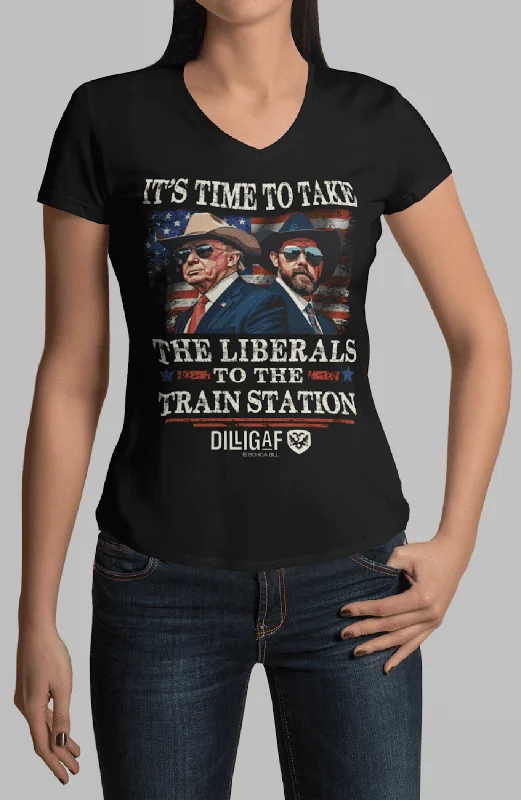 Train Station Ladies V-Neck