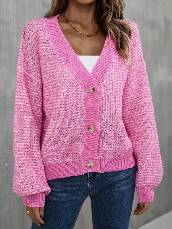 Angel Wings Heathered Lantern Sleeve Cardigan