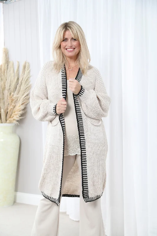 Elera Maxi Cardigan Beige