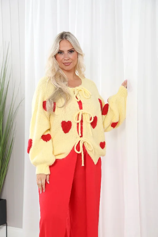 Heart Cardigan Lemon