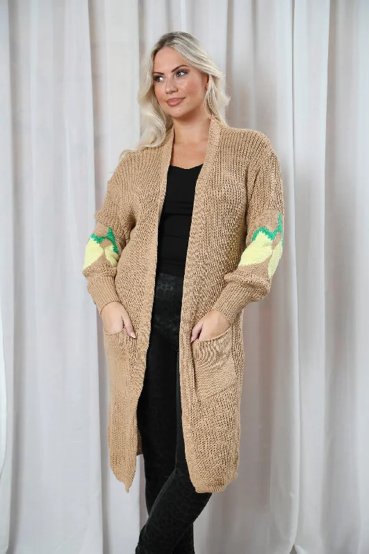 Lola Lemon Maxi Cardigan Camel