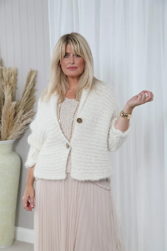 Millie Fluffy Cardigan Cream