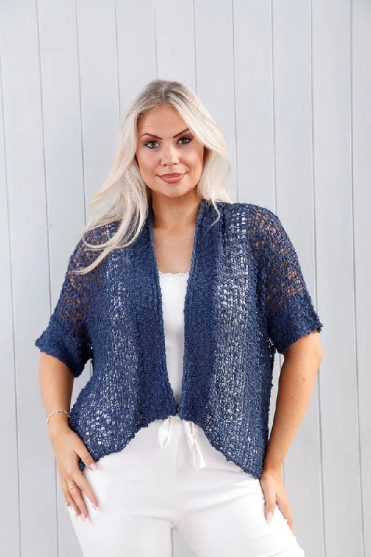 Pippa Popcorn Cardigan Navy