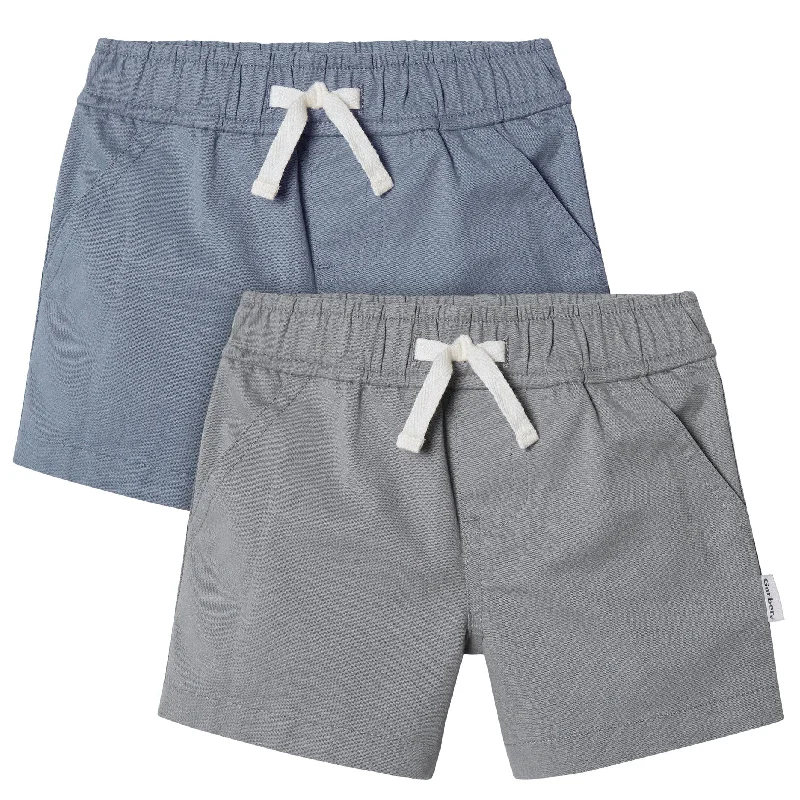 2-Pack Baby & Toddler Boys Grey and Blue Twill Shorts